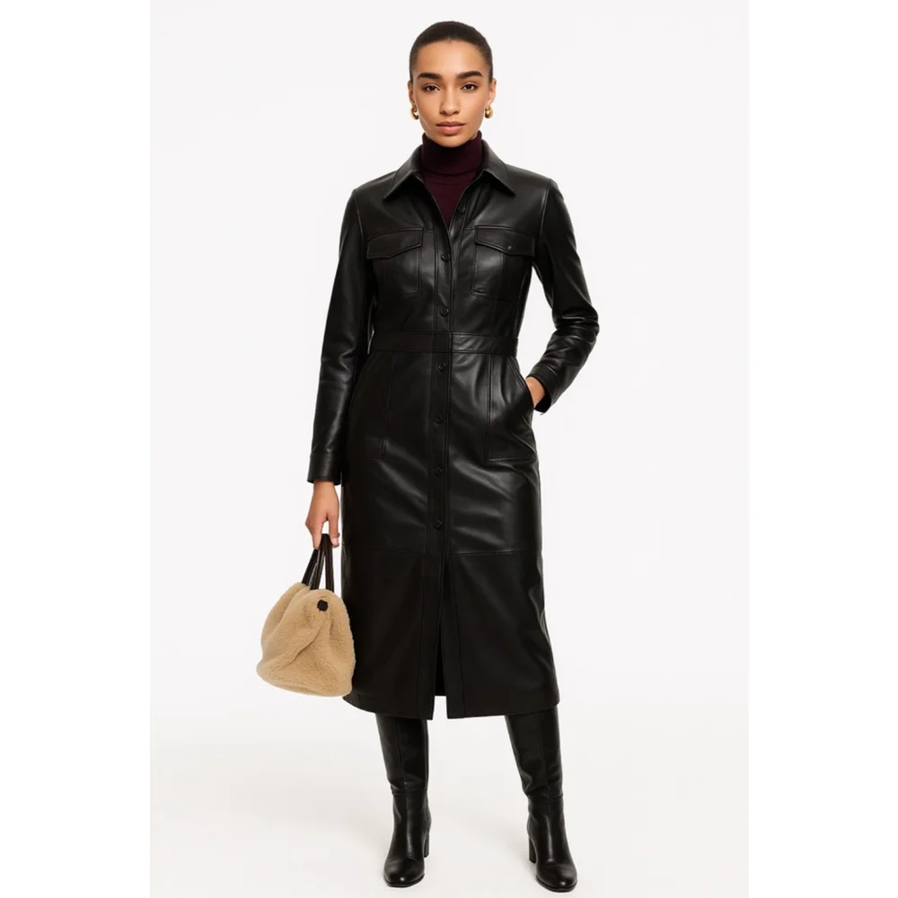 marissa webb leather dress MARISSA WEBB black leather ryland dress
